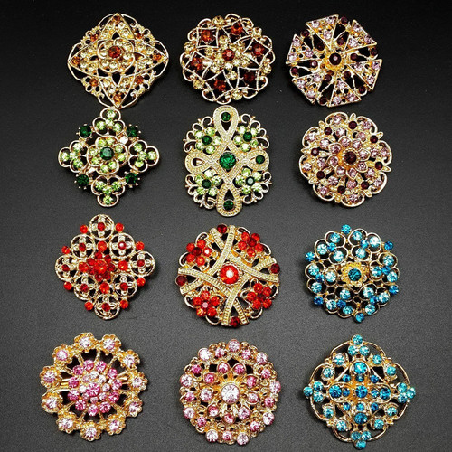 24pc rhinestone flower - 24pc,
